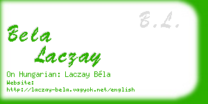 bela laczay business card