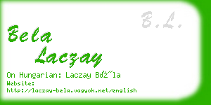 bela laczay business card